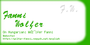 fanni wolfer business card